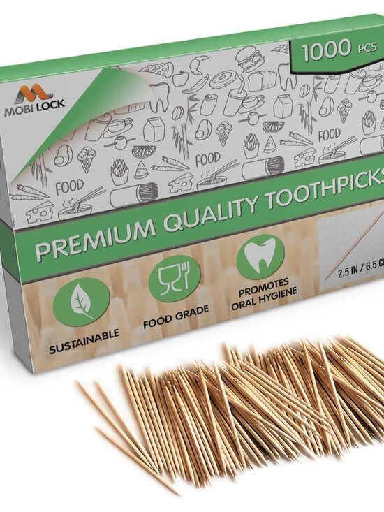 Other - 1000 Pcs Bamboo Toothpicks - Double Pointed Wooden Picks - For Personal Hygiene,